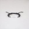 Bracelet personnalise homme cordon perle onyx noir plaque acier a graver personnaliser