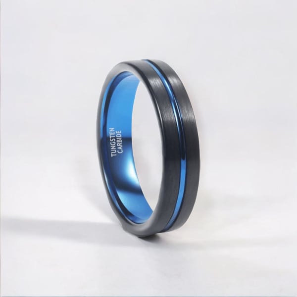 Bague personnalisée mariage tungstene brossé minimaliste