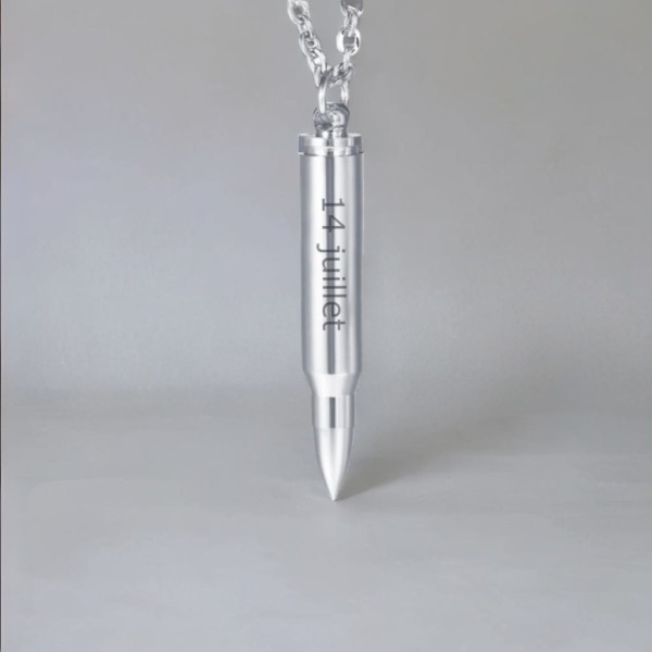 Men's Ball Stainless Steel Engraving Pendant Necklace