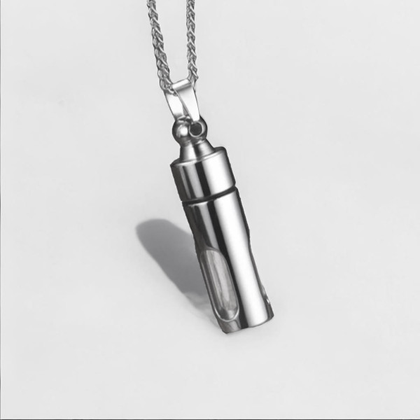 Collana con ciondolo da uomo personalizzata Scatola segreta in barra d'acciaio da incidere e personalizzare