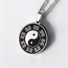 Pendentif personnalise homme tai-chi yin yang harmonie acier