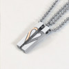 Pendentif Collier Couple Acier barre coeur - paire