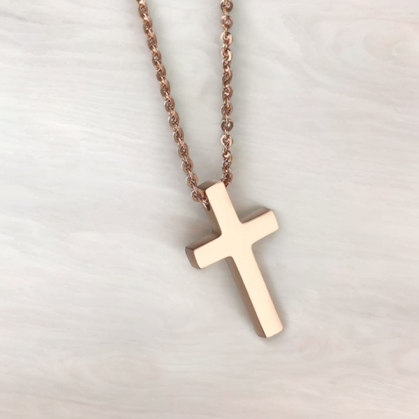 Chaîne Boîte 52cm Collier Homme DonDon Avec Pendentif Croix Acier Inoxydable - Pochette Velours Chaîne Homme 52 Cm