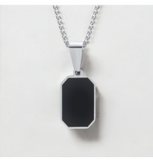 Collar colgante personalizado hombre mujer pareja resina acero negro personalizar