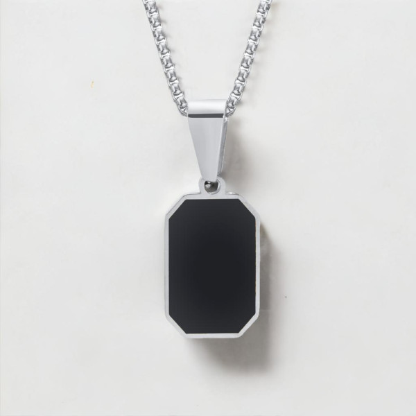 Pendentif personnalise collier homme femme couple resine noir acier personnaliser