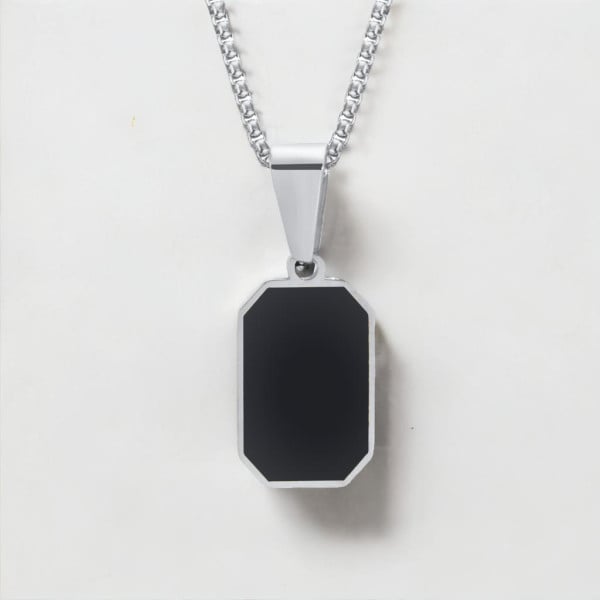Pendentif personnalise collier homme femme couple resine noir acier personnaliser