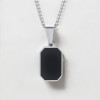 Pendentif personnalise collier homme femme couple resine noir acier personnaliser