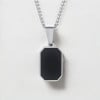 Pendentif personnalise collier homme femme couple resine noir acier personnaliser