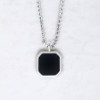 Pendentif personnalise homme Acier plaque collier onxy noir personnaliser