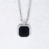 Pendentif personnalise homme Acier plaque collier onxy noir personnaliser