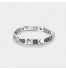Men's stainless steel magnetic carbon fiber bracelet