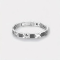 Men's stainless steel magnetic carbon fiber bracelet