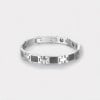 N Bracelet homme acier inoxydable magnetique fibre de carbone