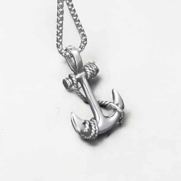 Pendentif homme celtique ancre marine acier