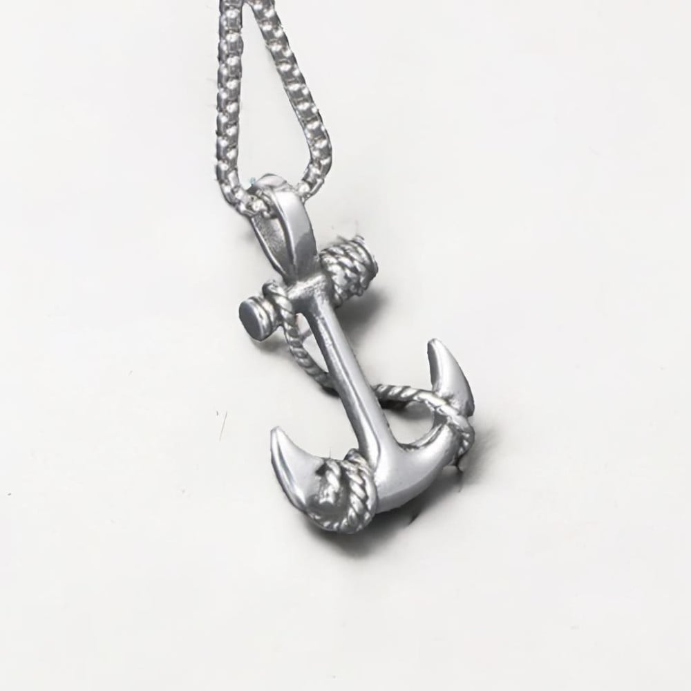 Pendentif homme celtique ancre marine acier