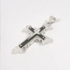 Pendentif homme croix acier noir bicolore