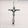 Men's Christ Cross Crucifix Stainless Steel Pendant Necklace