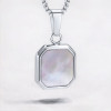 Men's Stainless Steel Abalone Custom engraving Pendant Necklace
