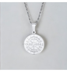 Pendentif personnalise homme Acier plaque collier croix etoile polaire graver personnaliser