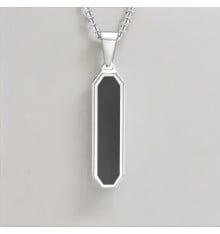 Collana con ciondolo personalizzato uomo donna coppia barra resina acciaio nero personalizzabile