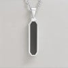 Pendentif personnalise collier homme femme couple barre resine noir acier personnaliser
