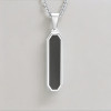 Pendentif personnalise collier homme femme couple barre resine noir acier personnaliser