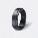 Anello da uomo in titanio personalizzato, anello antistress rotante nero da incidere