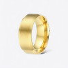 Bague personnalisee anneau homme plaque or en acier mat brosse