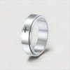 Men's ring rotating anti-stress steel cross ring