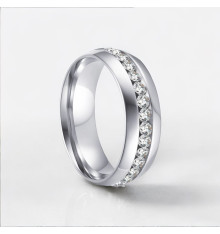 Customizable zirconium line steel alliance ring