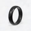 B4 Bague personnalisee alliance dome ceramique noire