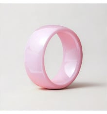 Pink Ceramic Polished Dome Band Ring