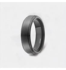 Brushed Black Ceramic Wedding Ring – Customizable Unisex Band