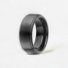 6mm Bague mariage ceramique noire brosse personnalisable