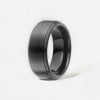 6mm Bague mariage ceramique noire brosse personnalisable