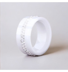 Anello in ceramica da donna, anello piatto, fascia in zirconio