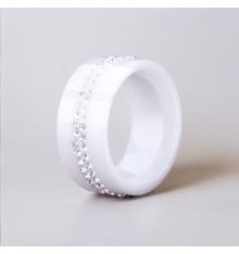 Damen-Keramik-Ring, flacher Ring, Zirkonium-Band
