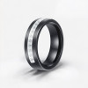 Bague alliance ceramique polie ligne zirconium