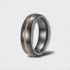 Bague ceramique dome ligne acier dore