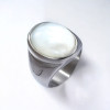 Knight's steel ring abalone oval mother-of-pearl for men and women