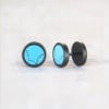 Boucles d'oreilles noir homme clous turquoise - paire