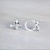 Boucles d'oreilles homme creoles anneau acier crane tete de mort