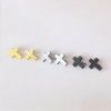 Boucles d'oreilles homme croix acier - paire
