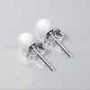 Boucles d'oreilles clous ceramique rose boule - paire