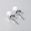 Boucles d'oreilles clous ceramique rose boule - paire