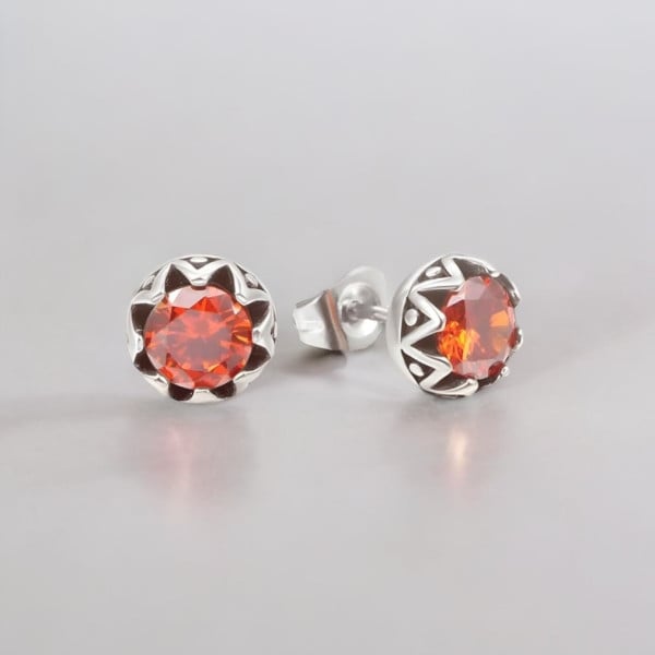 Boucles d'oreilles homme clous acier zirconium - paire