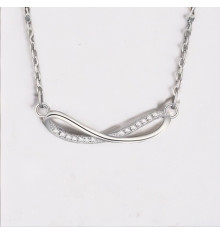 Pendentif collier chaine argent symbole infini zirconium