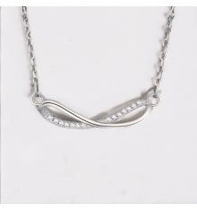 Silver chain necklace pendant with zirconium infinity symbol