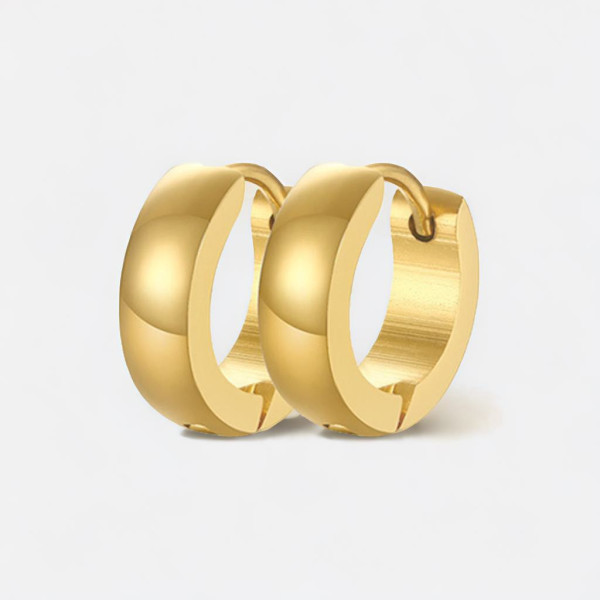 Boucles d'oreilles homme creoles anneau acier - paire