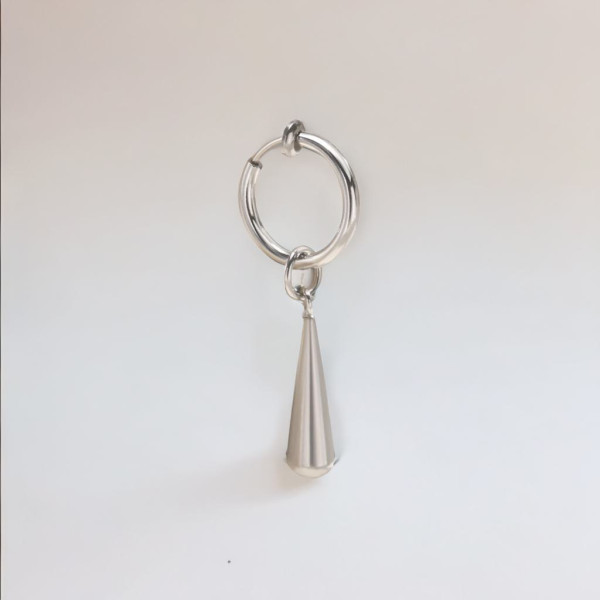 Boucles d'oreilles creoles acier goutte eau homme femme